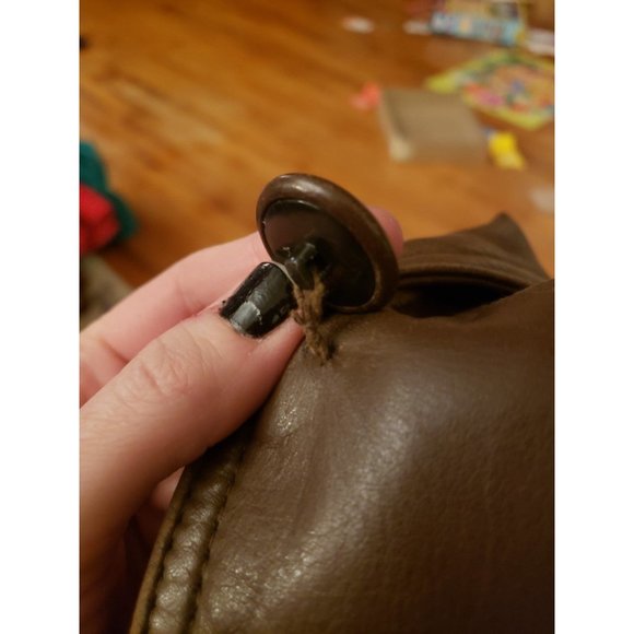 80s/90s Brown Leather Trench Coat - Picture 6 of 9